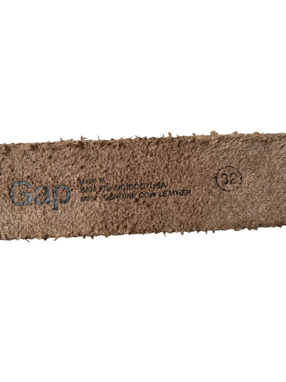 Vintage GAP Brown Genuine Leather Wide Belt  Mens Sz 32 Rugged Silver Buckle USA